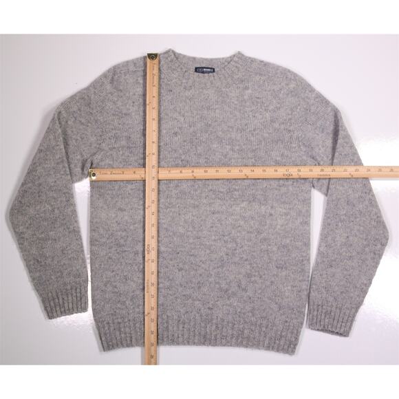 Beams F Made in England Gray Knit Wool Crewneck Sweater Men's Small Japan - Picture 3 of 6